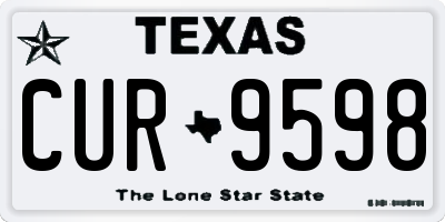 TX license plate CUR9598