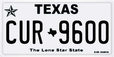 TX license plate CUR9600