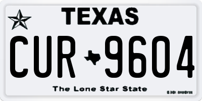 TX license plate CUR9604