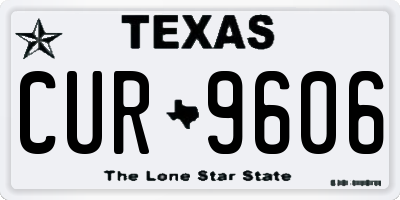 TX license plate CUR9606
