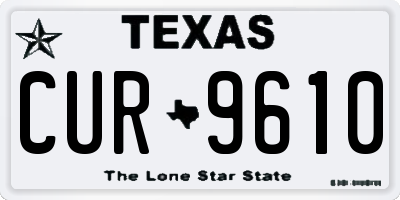 TX license plate CUR9610