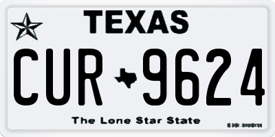 TX license plate CUR9624