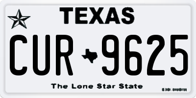 TX license plate CUR9625