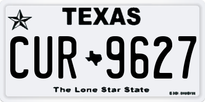 TX license plate CUR9627