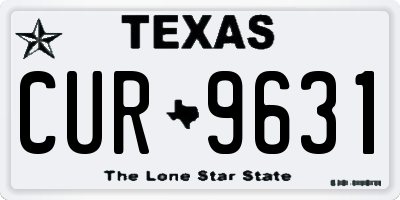 TX license plate CUR9631