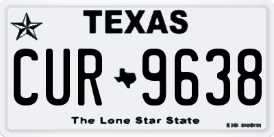 TX license plate CUR9638