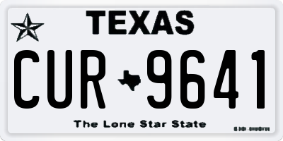 TX license plate CUR9641