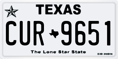TX license plate CUR9651
