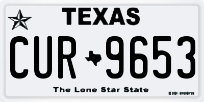 TX license plate CUR9653
