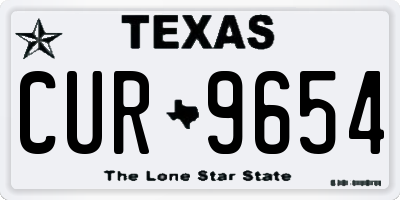 TX license plate CUR9654