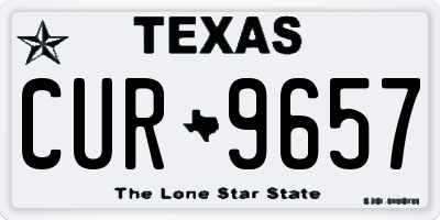 TX license plate CUR9657