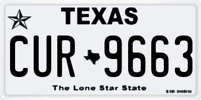 TX license plate CUR9663