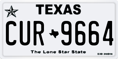 TX license plate CUR9664