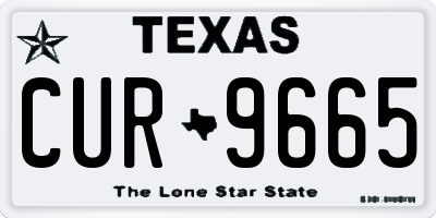 TX license plate CUR9665