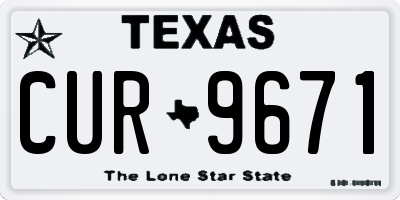 TX license plate CUR9671