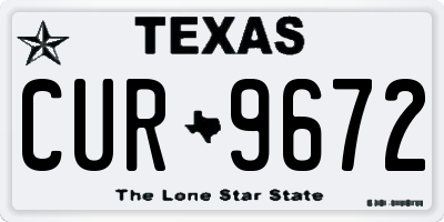 TX license plate CUR9672