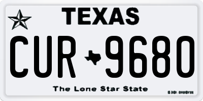 TX license plate CUR9680