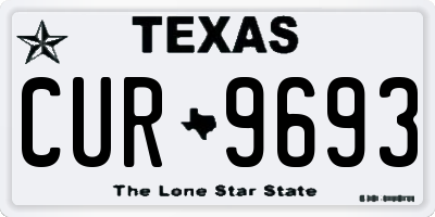 TX license plate CUR9693