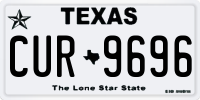 TX license plate CUR9696