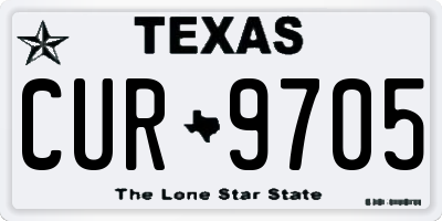 TX license plate CUR9705