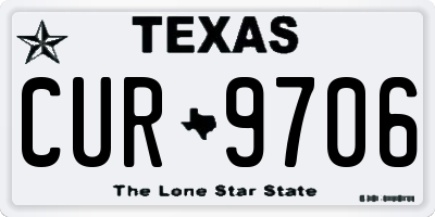 TX license plate CUR9706