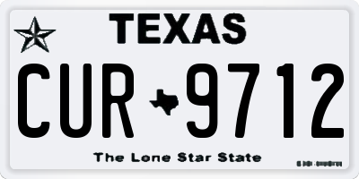 TX license plate CUR9712