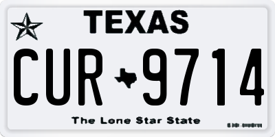 TX license plate CUR9714