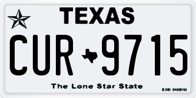 TX license plate CUR9715