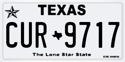 TX license plate CUR9717