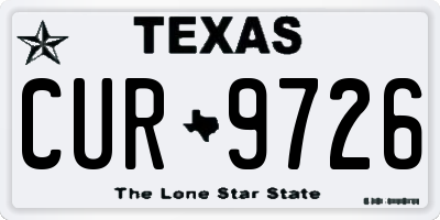 TX license plate CUR9726