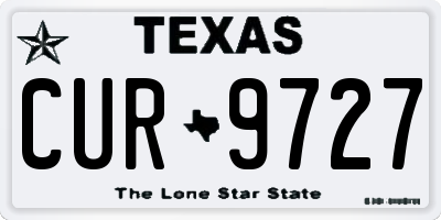 TX license plate CUR9727