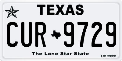 TX license plate CUR9729