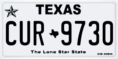 TX license plate CUR9730