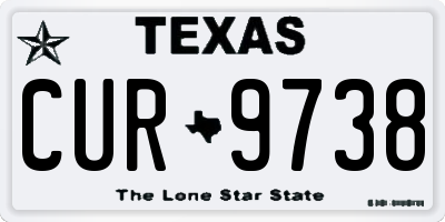 TX license plate CUR9738