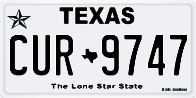 TX license plate CUR9747