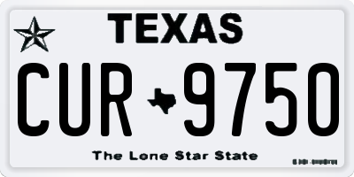 TX license plate CUR9750