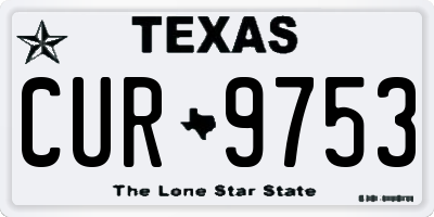 TX license plate CUR9753