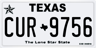 TX license plate CUR9756