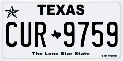 TX license plate CUR9759