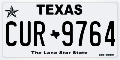 TX license plate CUR9764