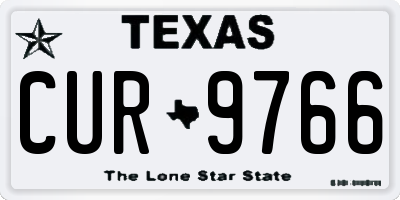 TX license plate CUR9766