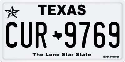 TX license plate CUR9769