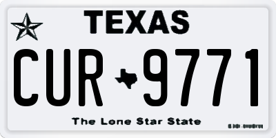 TX license plate CUR9771
