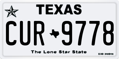TX license plate CUR9778