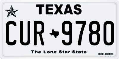 TX license plate CUR9780