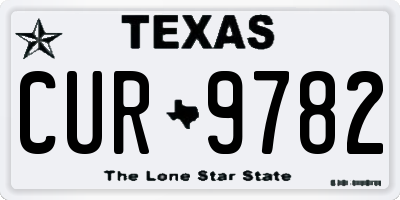 TX license plate CUR9782