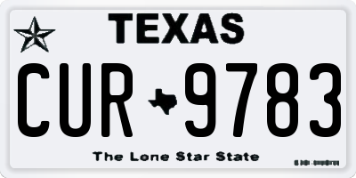 TX license plate CUR9783