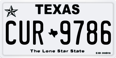 TX license plate CUR9786
