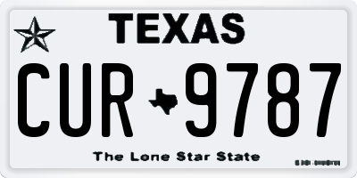 TX license plate CUR9787