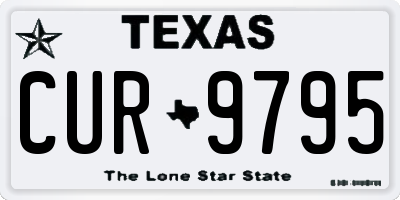 TX license plate CUR9795